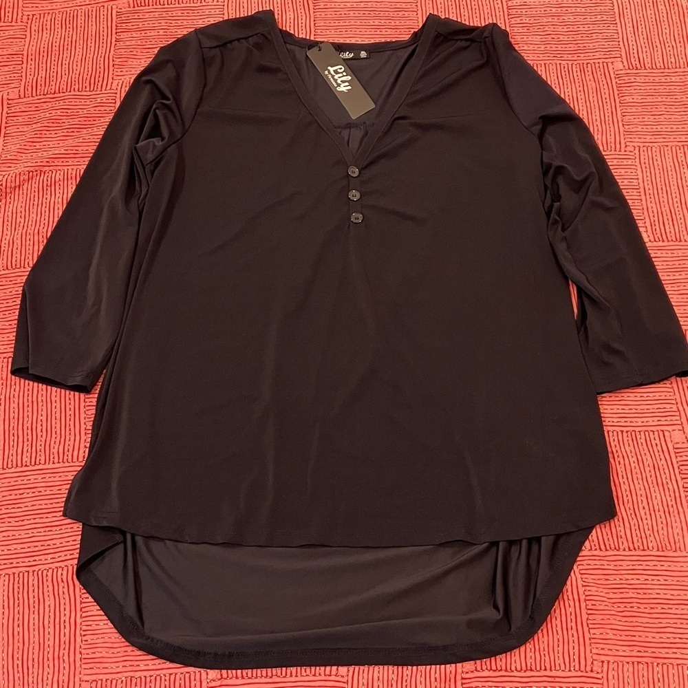NWT 3XL Women’s voluptuous black top Lily by Firmiana